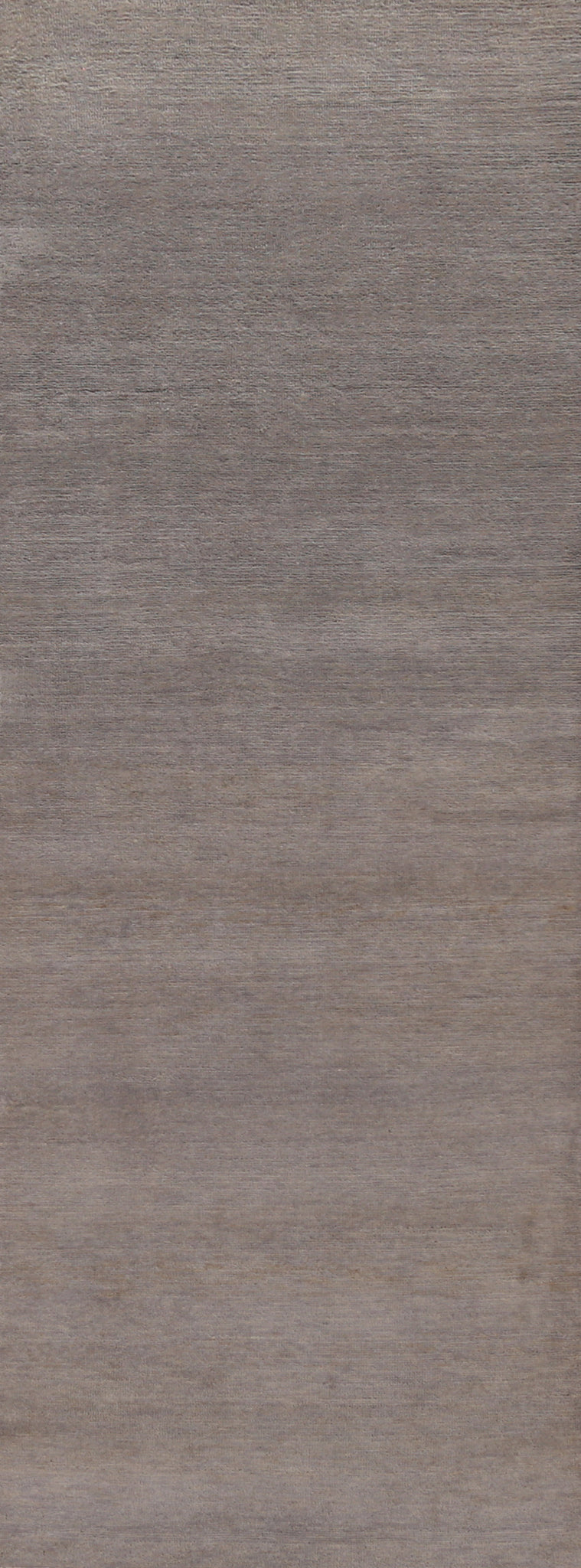 Solid Gray Gabbeh Vegetable Dye Runner Rug 3x10
