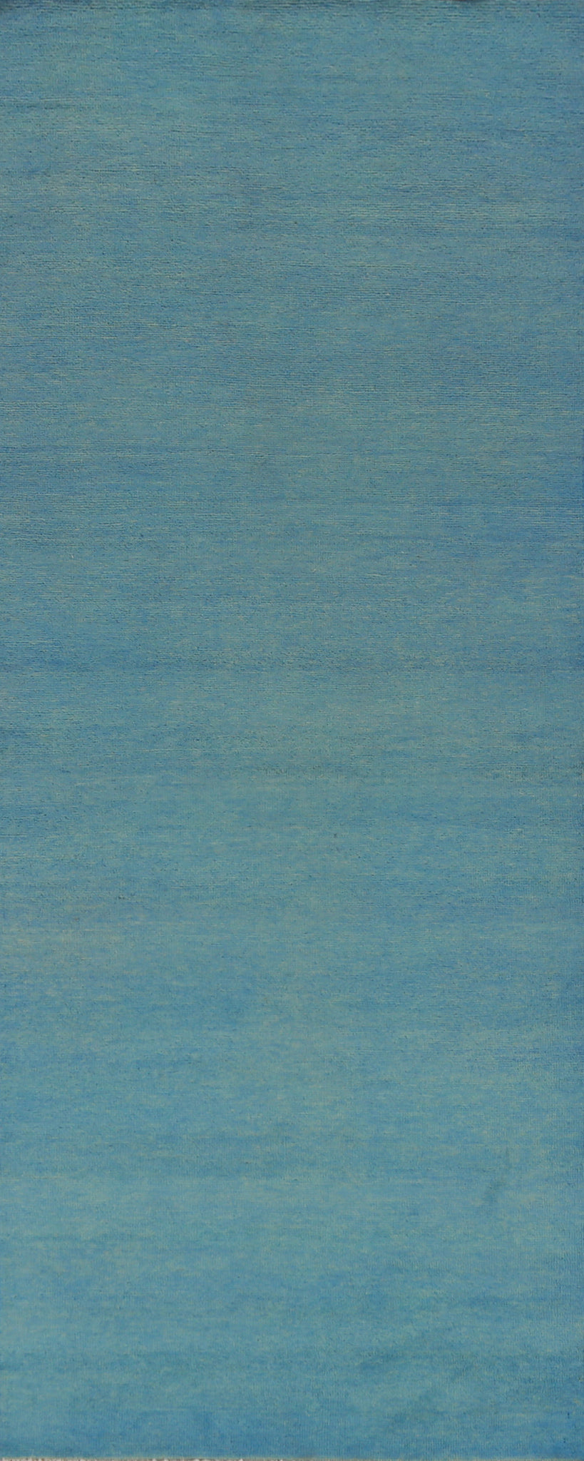 Sky Blue Handmade Gabbeh Vegetable Dye Runner Rug 3x9