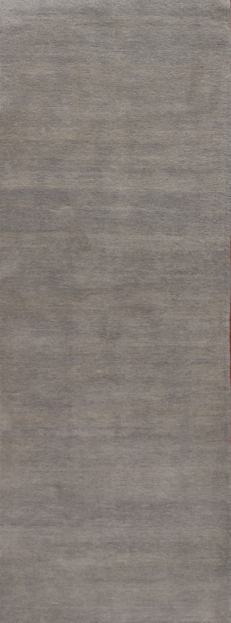 Modern Wool Gray Gabbeh Persian Runner Rug 3x10