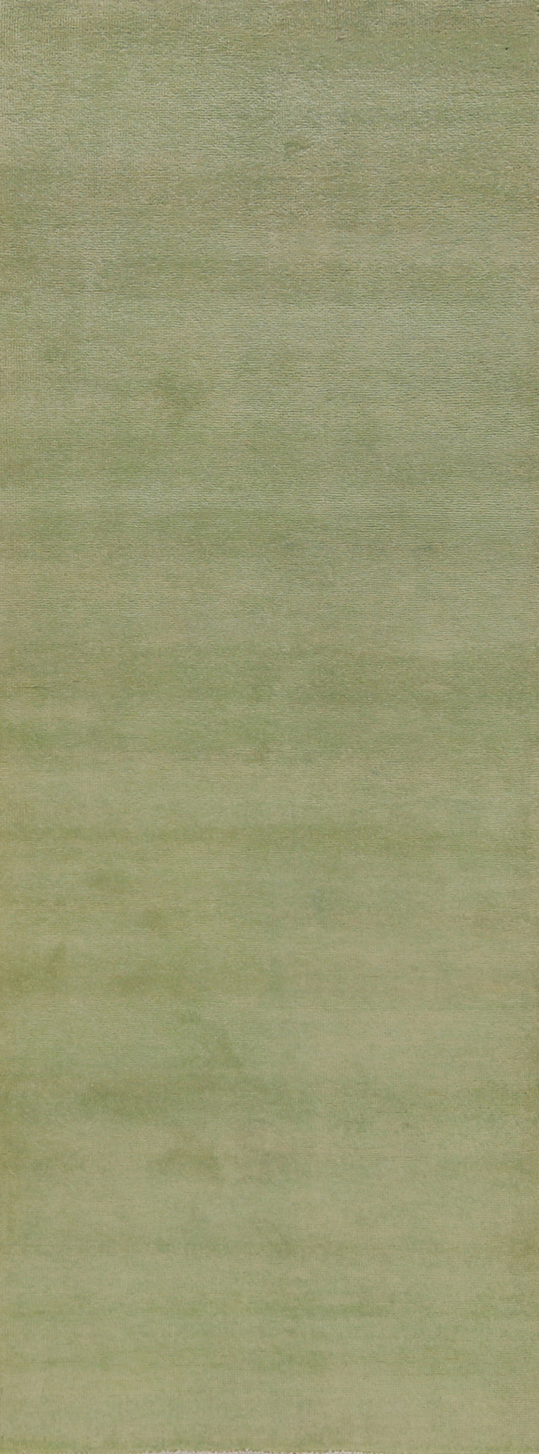 Light Green Wool Solid Gabbeh Persian Runner Rug 3x8