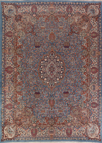 Vintage Blue Kashmar Persian Area Rug 10x13