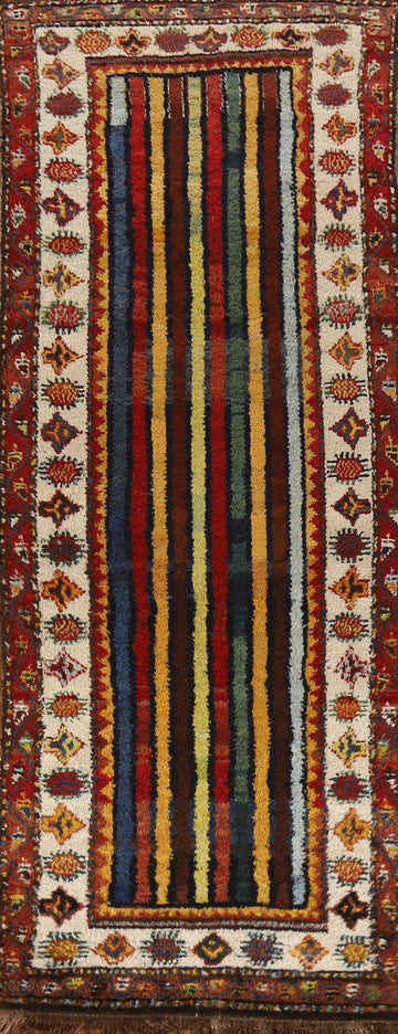Vegetable Dye Gabbeh Persian Runner Rug 4x12