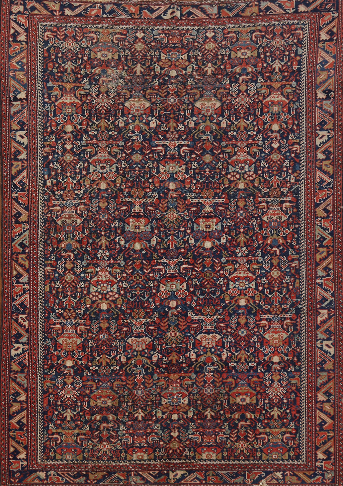 Pre-1900 Antique Vegetable Dye Malayer Persian Rug 4x6