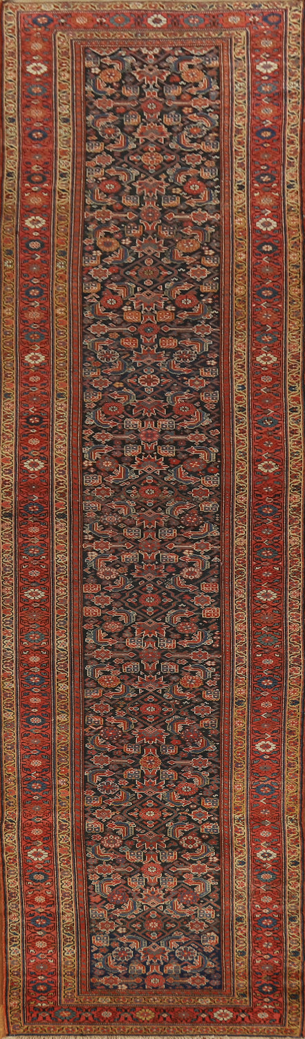 Pre-1900 Antique Malayer Persian Runner Rug 4x17