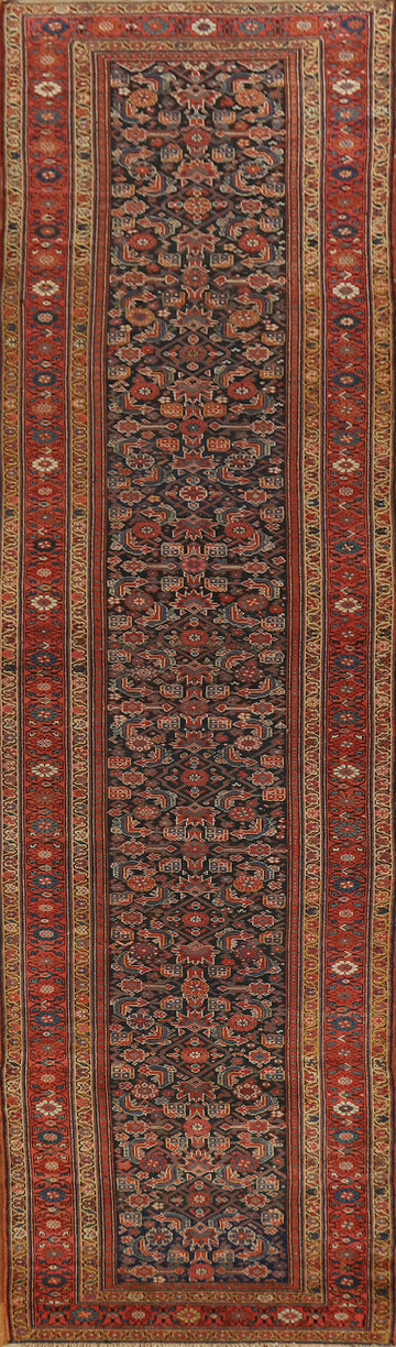 Pre-1900 Antique Malayer Persian Runner Rug 4x17