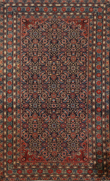Antique Vegetable Dye Bidjar Persian Wool Rug 4x7