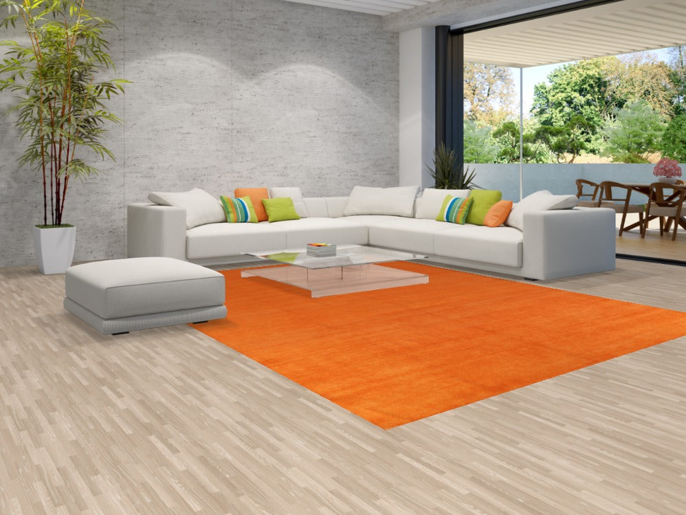 Vegetable Dye Orange Wool Gabbeh Persian Area Rug 9x12