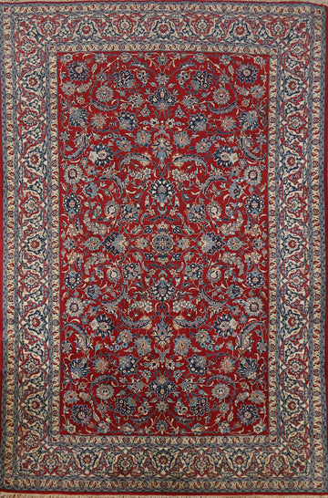 Vegetable Dye Floral Red Isfahan Persian Rug 5x7