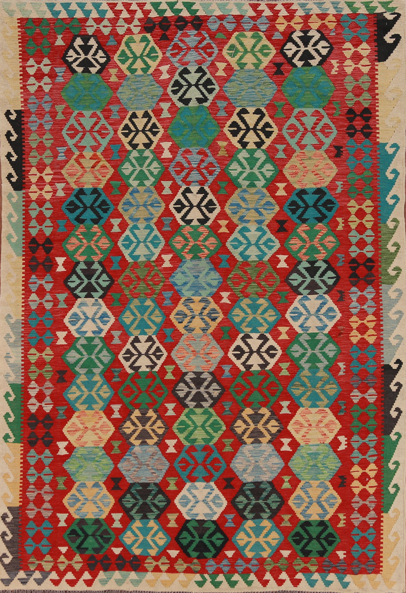 Flat Weave Wool Kilim Oriental Area Rug 6x8