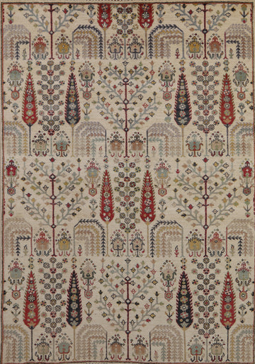 Handmade Wool Floral Ziegler Oriental Rug 5x7