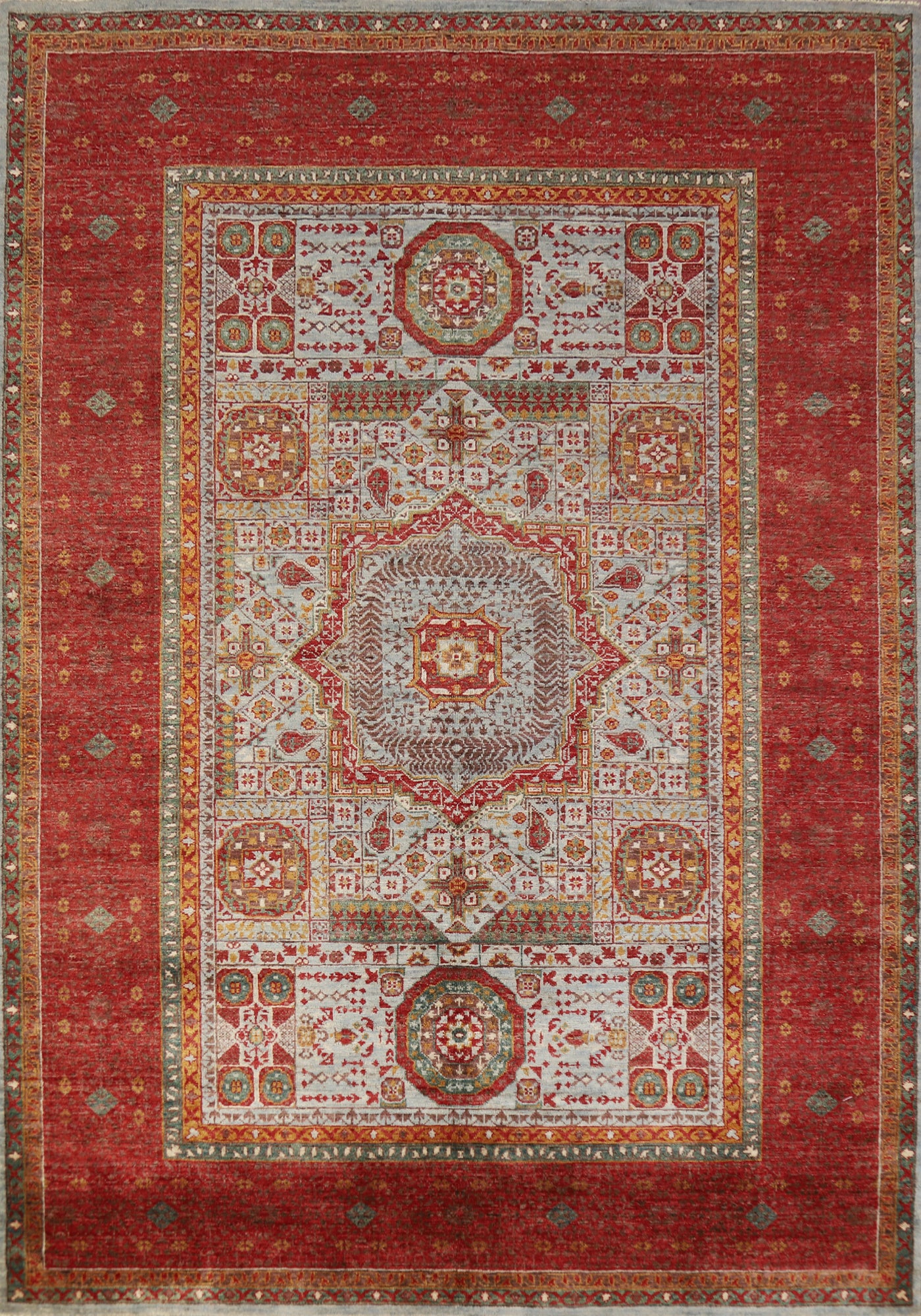 Geometric Kazak Oriental Area Rug 6x8