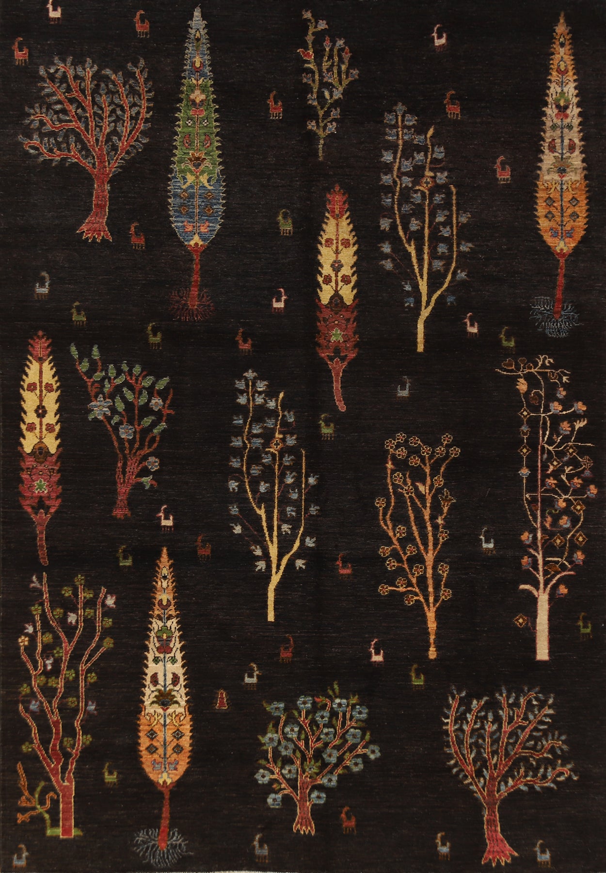Dark Brown & Black Pictorial Ziegler Oriental Area Rug 7x10