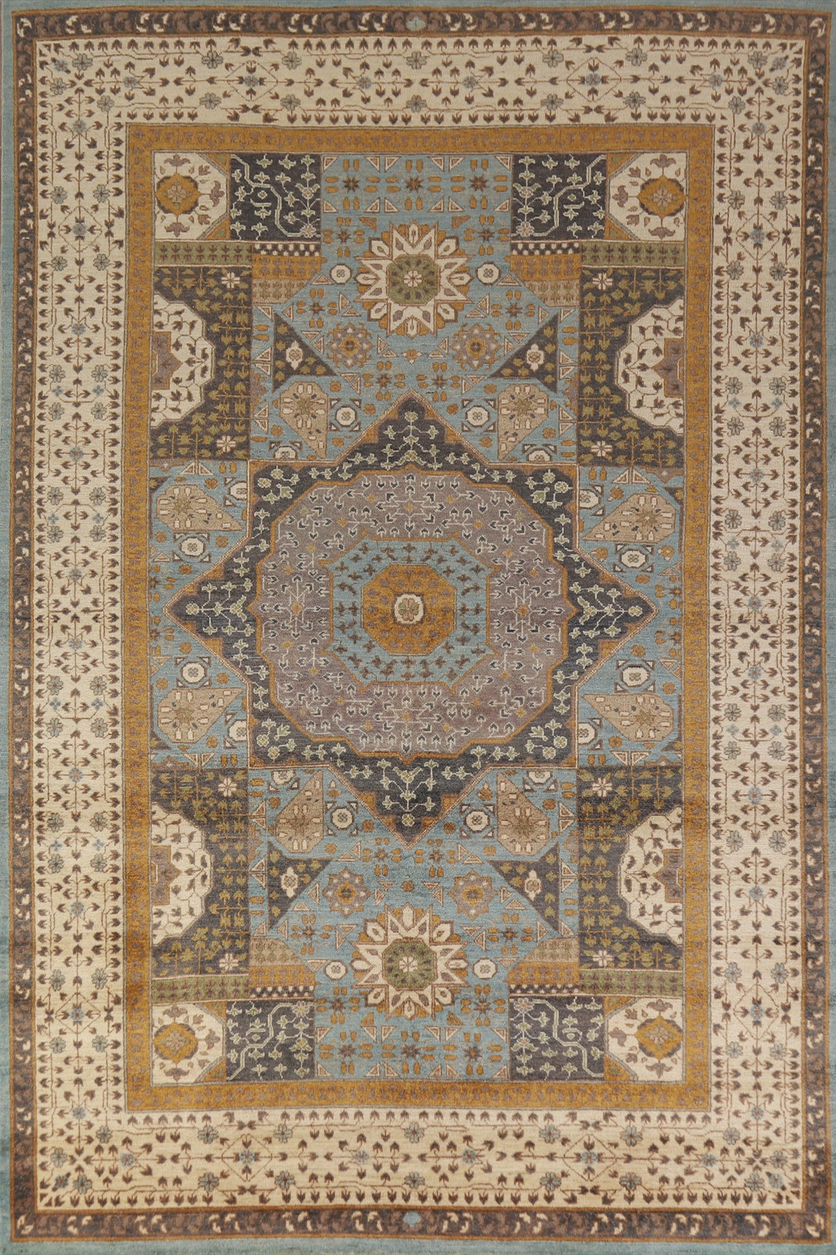 Geometric Wool Kazak Oriental Area Rug 7x10