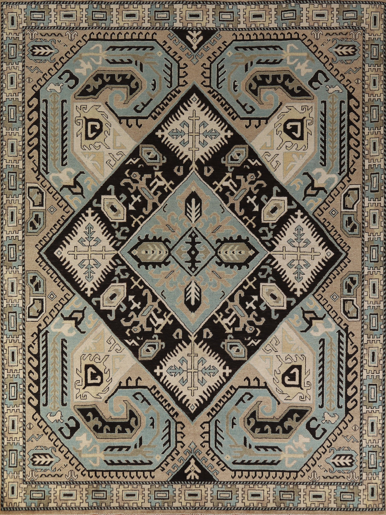 Geometric Kazak Oriental Area Rug 8x10