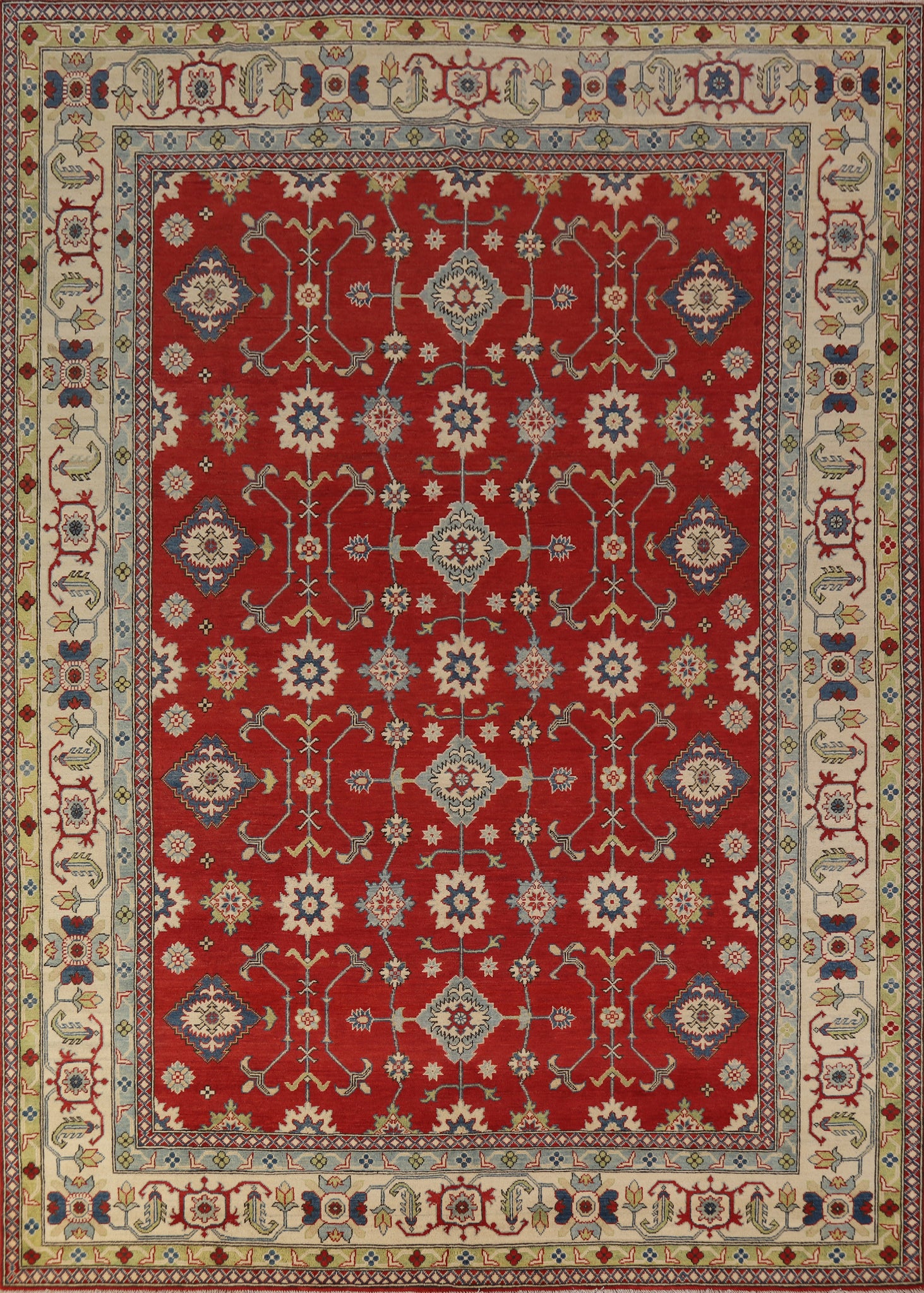 Vegetable Dye Red Kazak Oriental Area Rug 9x12