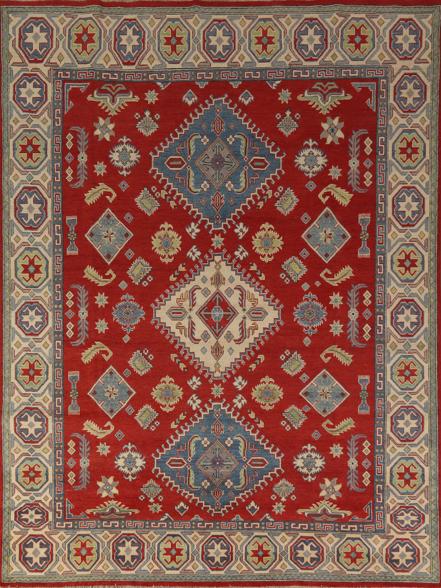 Vegetable Dye Red Kazak Oriental Area Rug 8x10