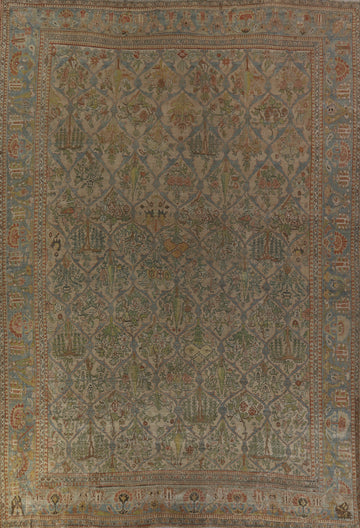 Pre-1900 Antique Vegetable Dye Bakhtiari Persian Large Rug 12x16