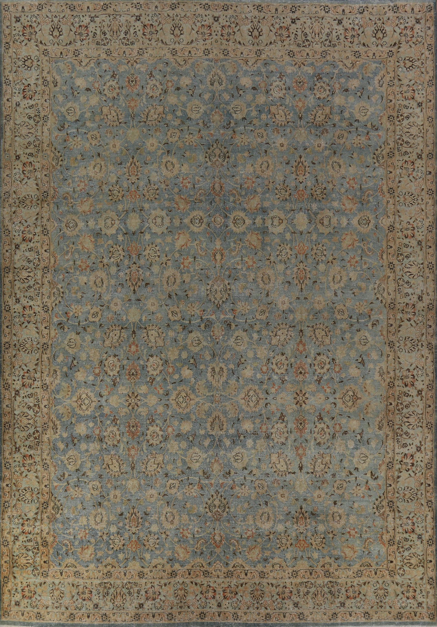 Pre-1900 Vegetable Dye Sultanabad Persian Area Rug 10x13