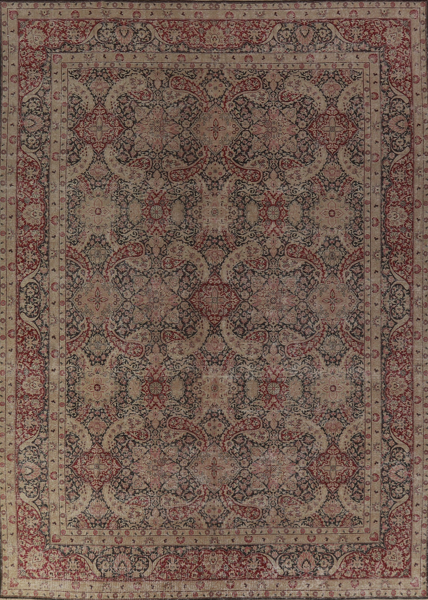 Pre-1900 Vegetable Dye Kerman Ravar Persian Area Rug 10x13