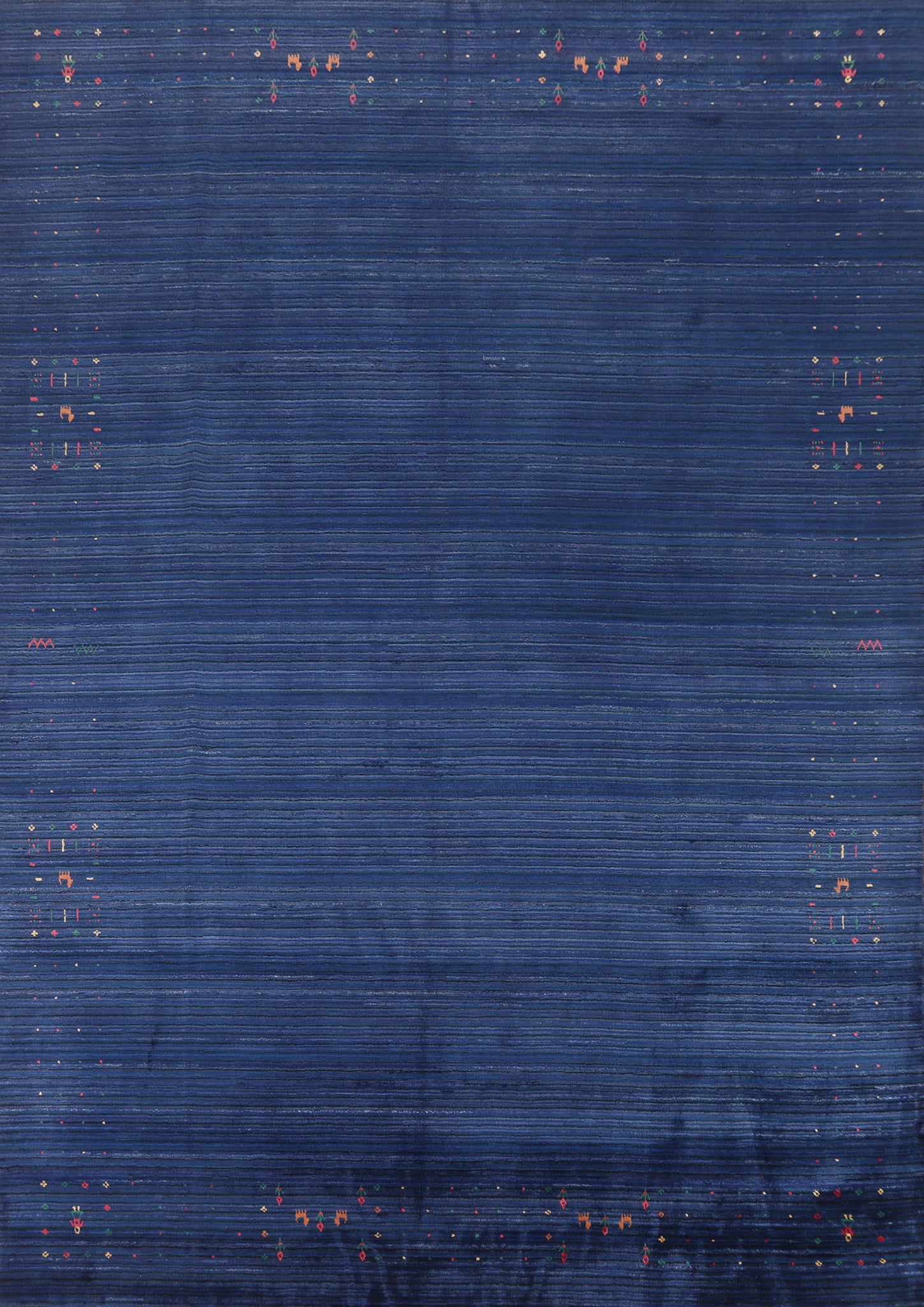 Handmade Blue Gabbeh Indian Area Rug 9x11