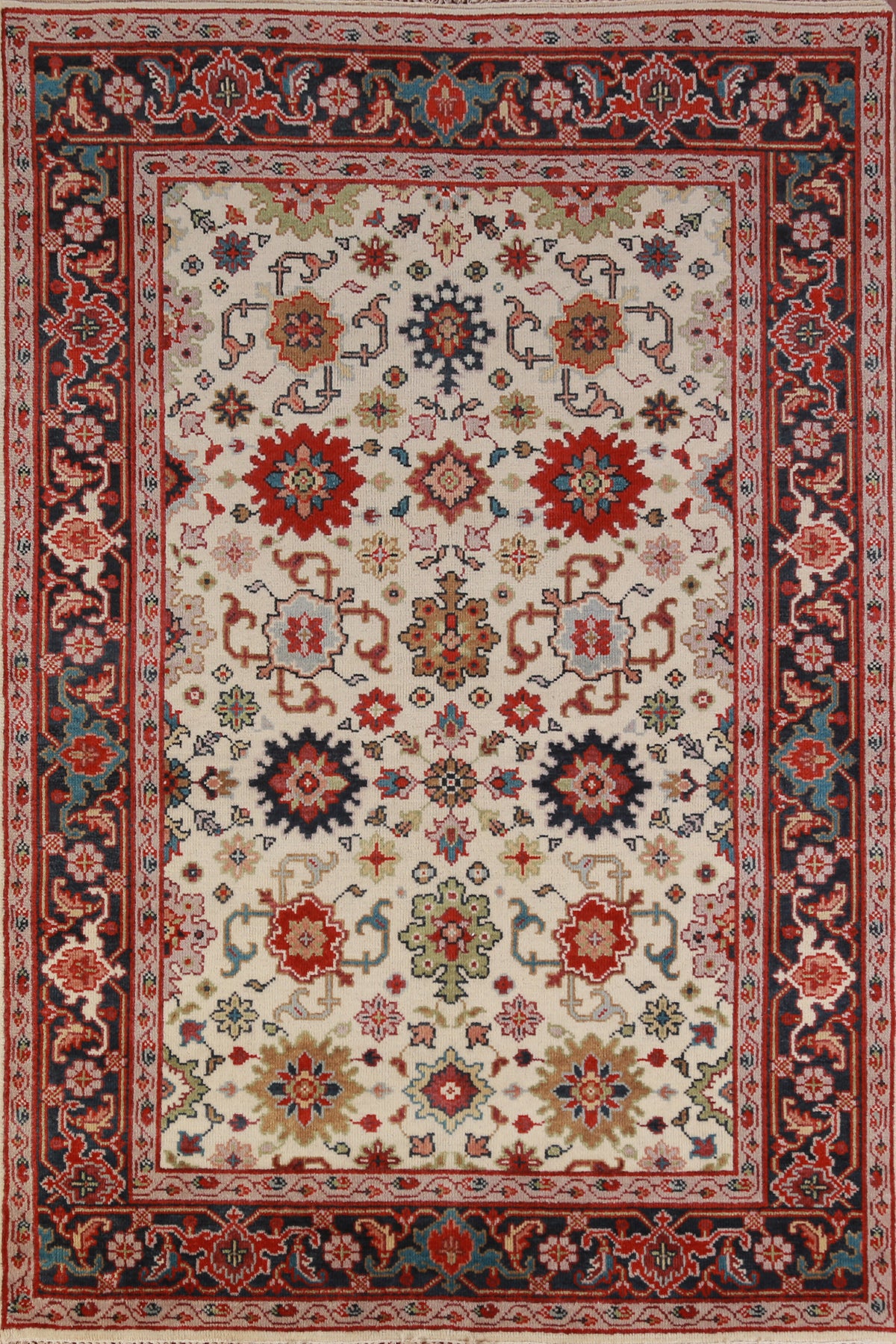 Geometric Oushak Indian Area Rug 6x9