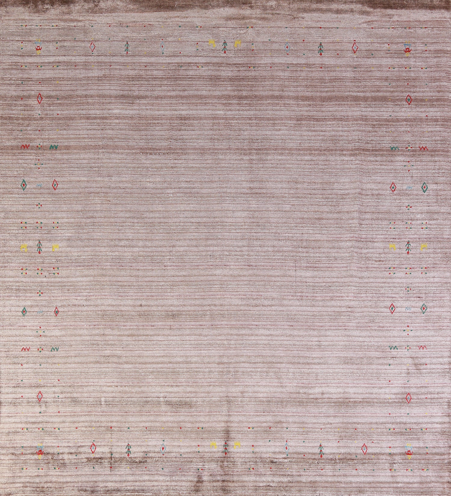 Square Wool Handmade Gabbeh Indian Area Rug 8x8