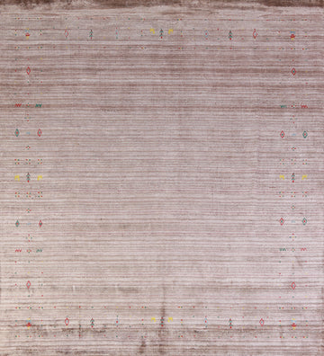 Square Wool Handmade Gabbeh Indian Area Rug 8x8