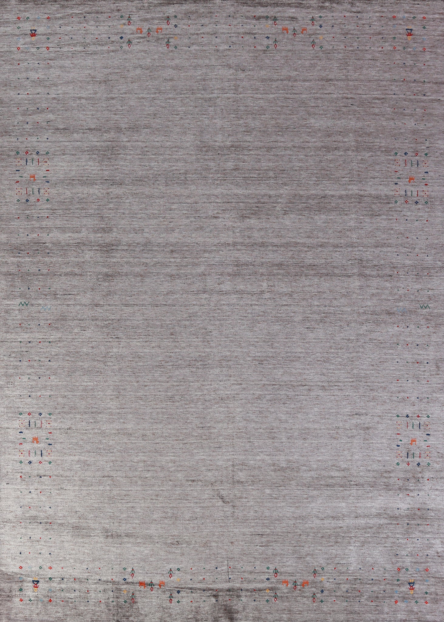 Handmade Gray Gabbeh Indian Area Rug 9x12