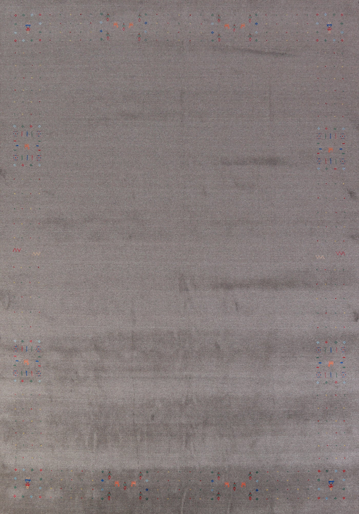 Gray Wool Gabbeh Indian Area Rug 9x12