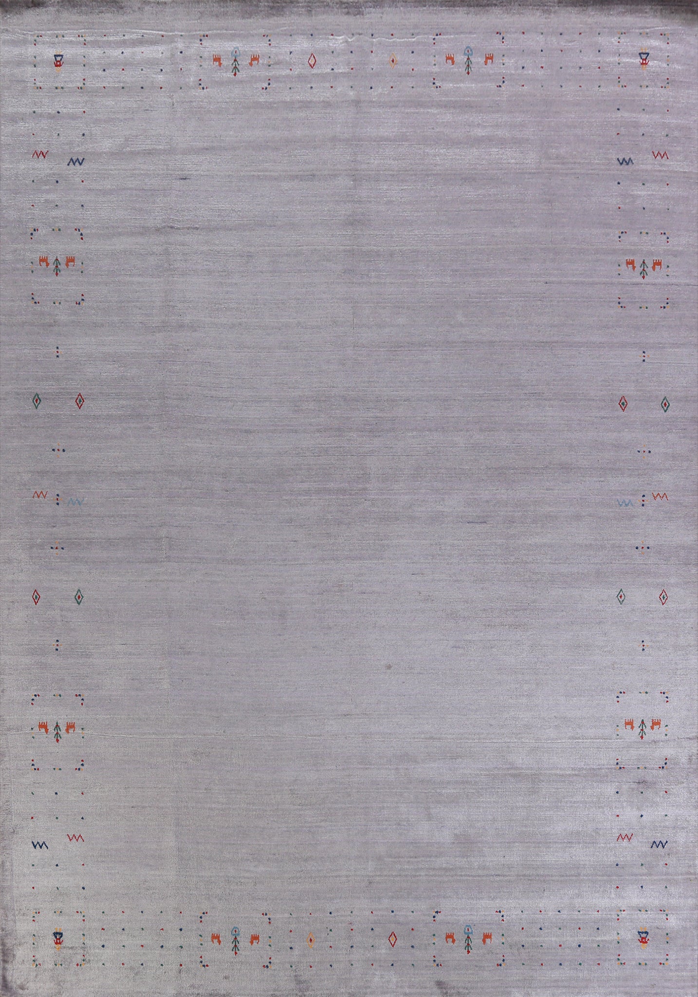 Lavender Purple Gray Wool Gabbeh Indian Area Rug 9x12