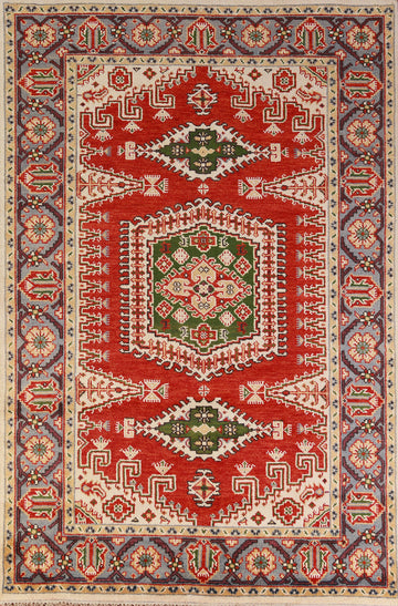 Red Geometric Viss Oriental Area Rug 6x9