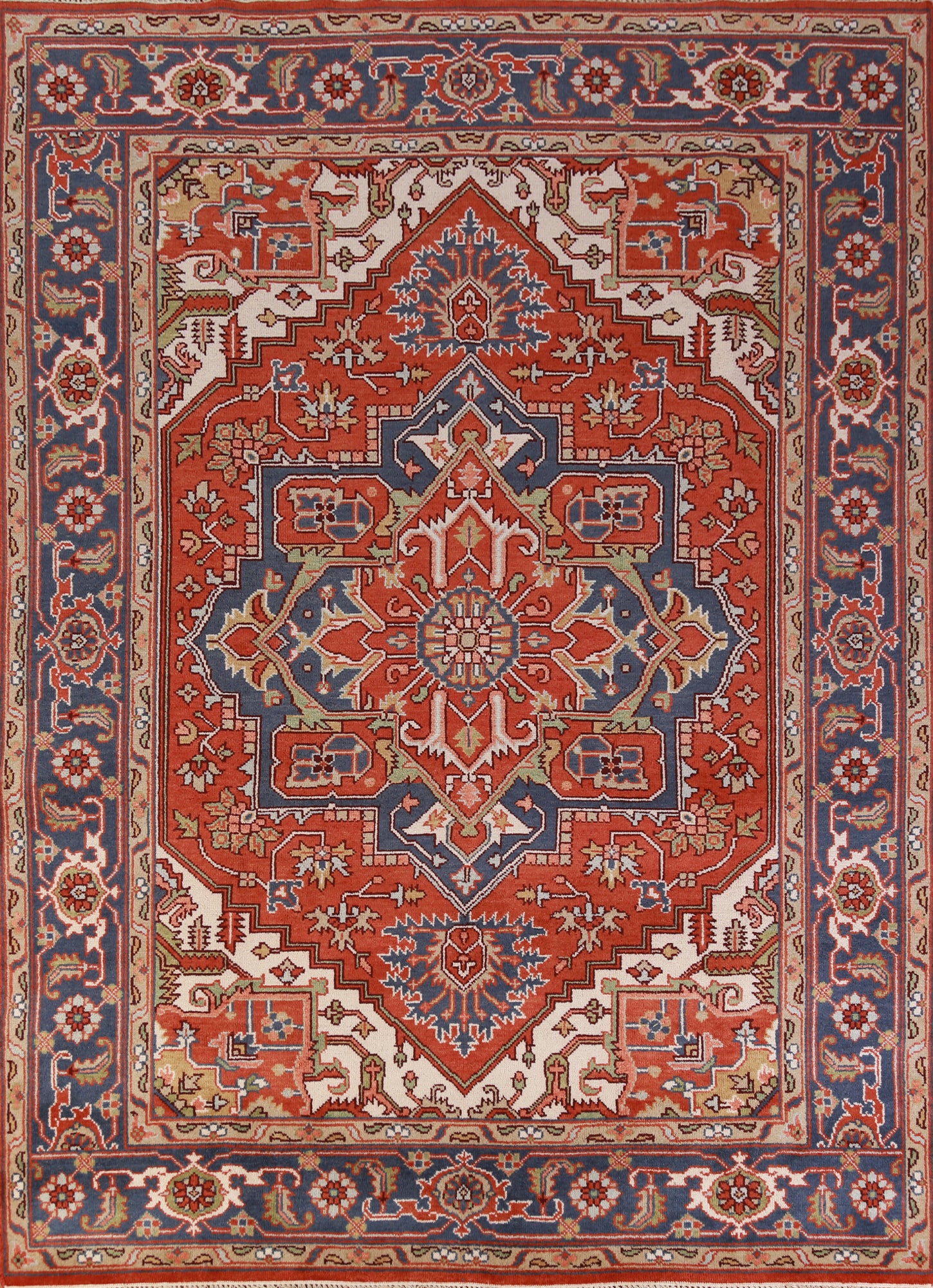 Handmade Wool Heriz Serapi Oriental Area Rug 9x12
