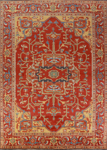 Handmade Wool Heriz Serapi Indian Large Rug 12x15