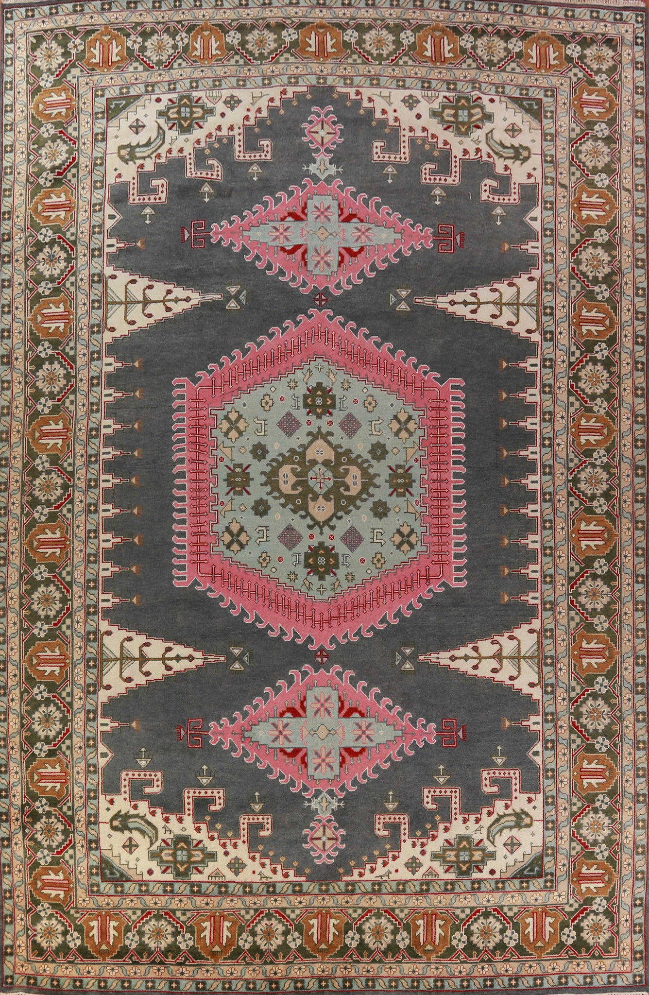 Gray Geometric Viss Oriental Large Rug 12x18