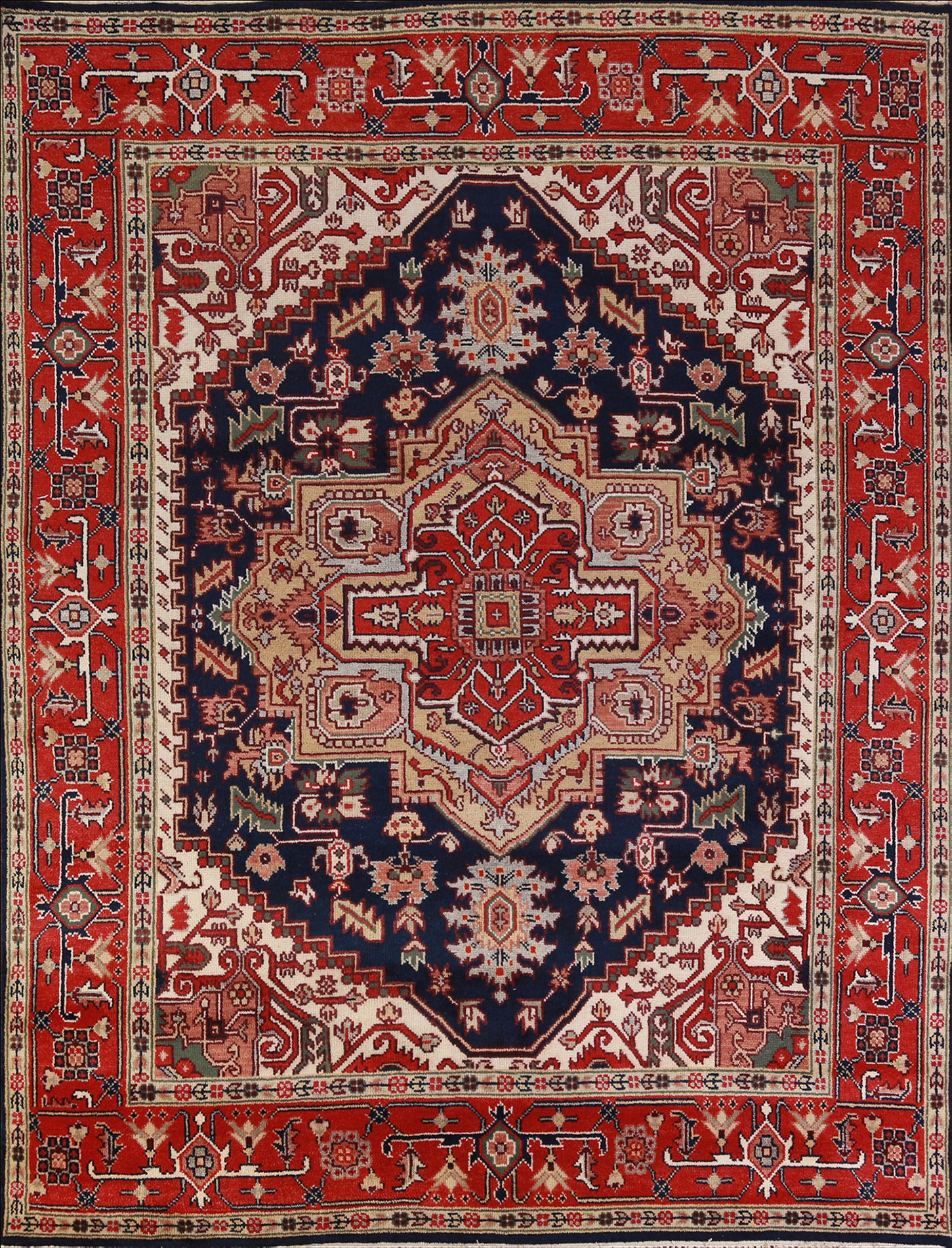 Navy Blue Heriz Serapi Oriental Area Rug 8x10