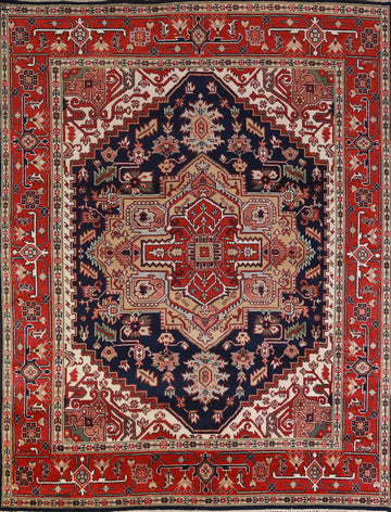 Navy Blue Heriz Serapi Oriental Area Rug 8x10