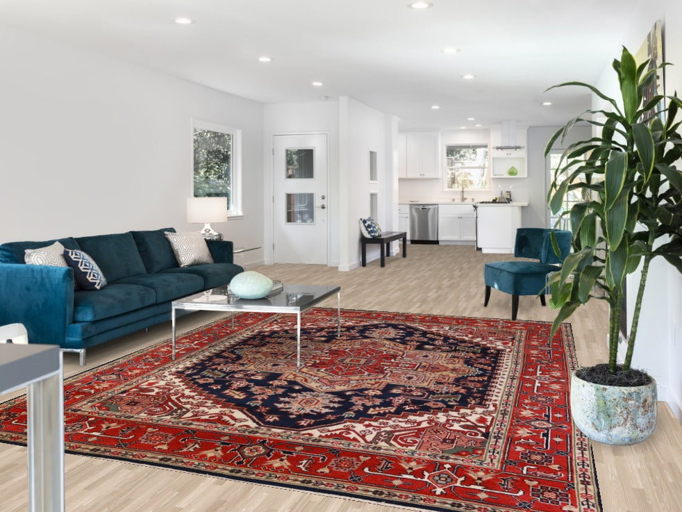 Navy Blue Heriz Serapi Oriental Area Rug 8x10