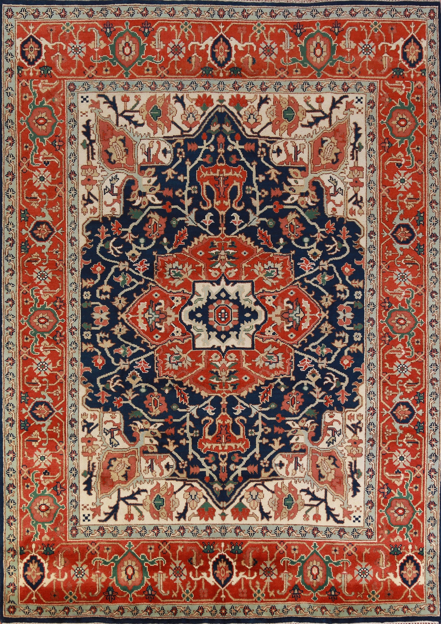 Medallion Wool Heriz Serapi Oriental Area Rug 9x12