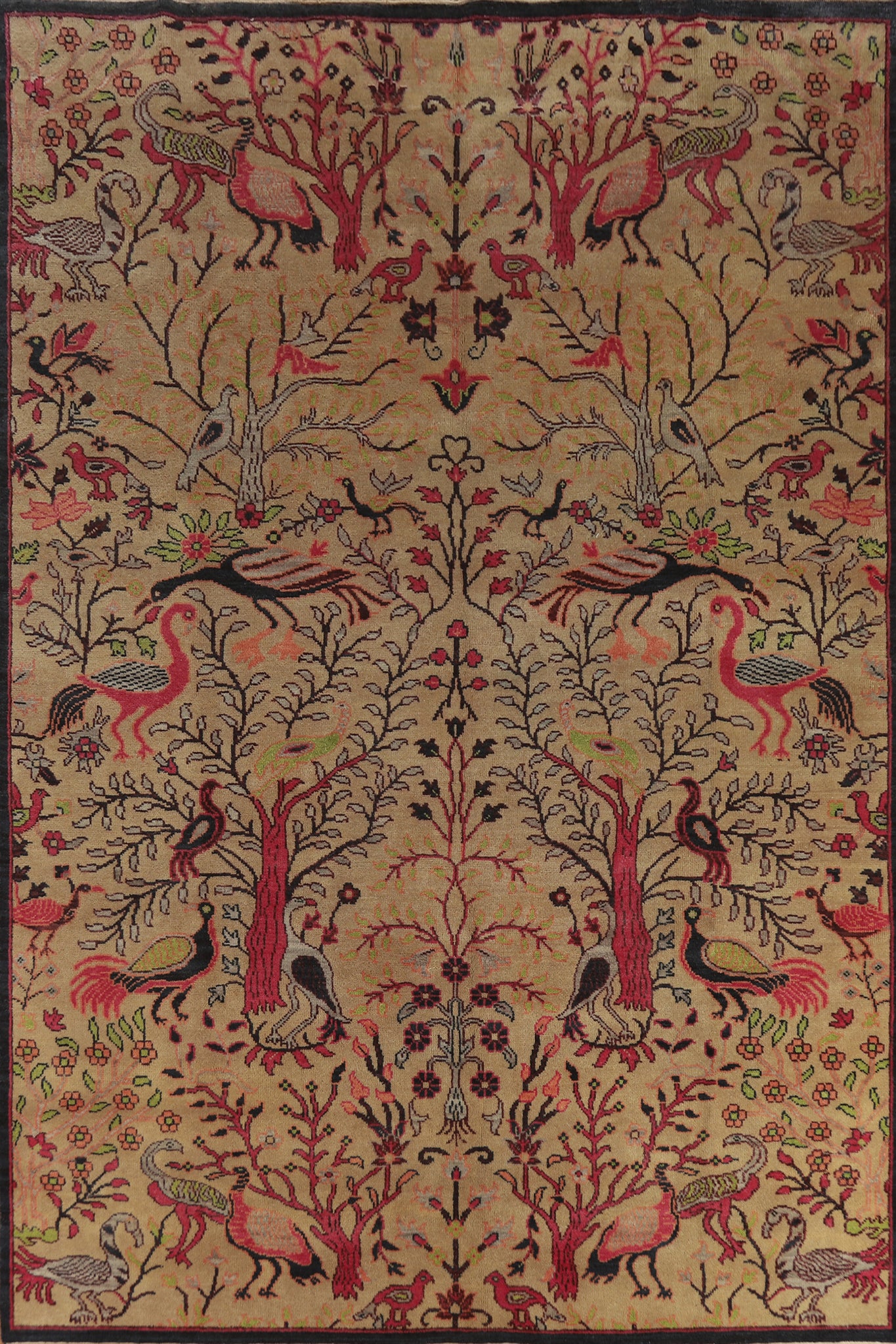 Animals Pictorial Wool Ziegler Oriental Area Rug 9x12