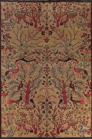 Animals Pictorial Wool Ziegler Oriental Area Rug 9x12