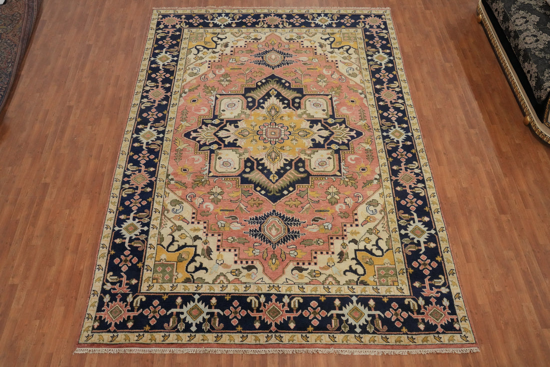 Geometric Wool Heriz Serapi Oriental Large Rug 10x14