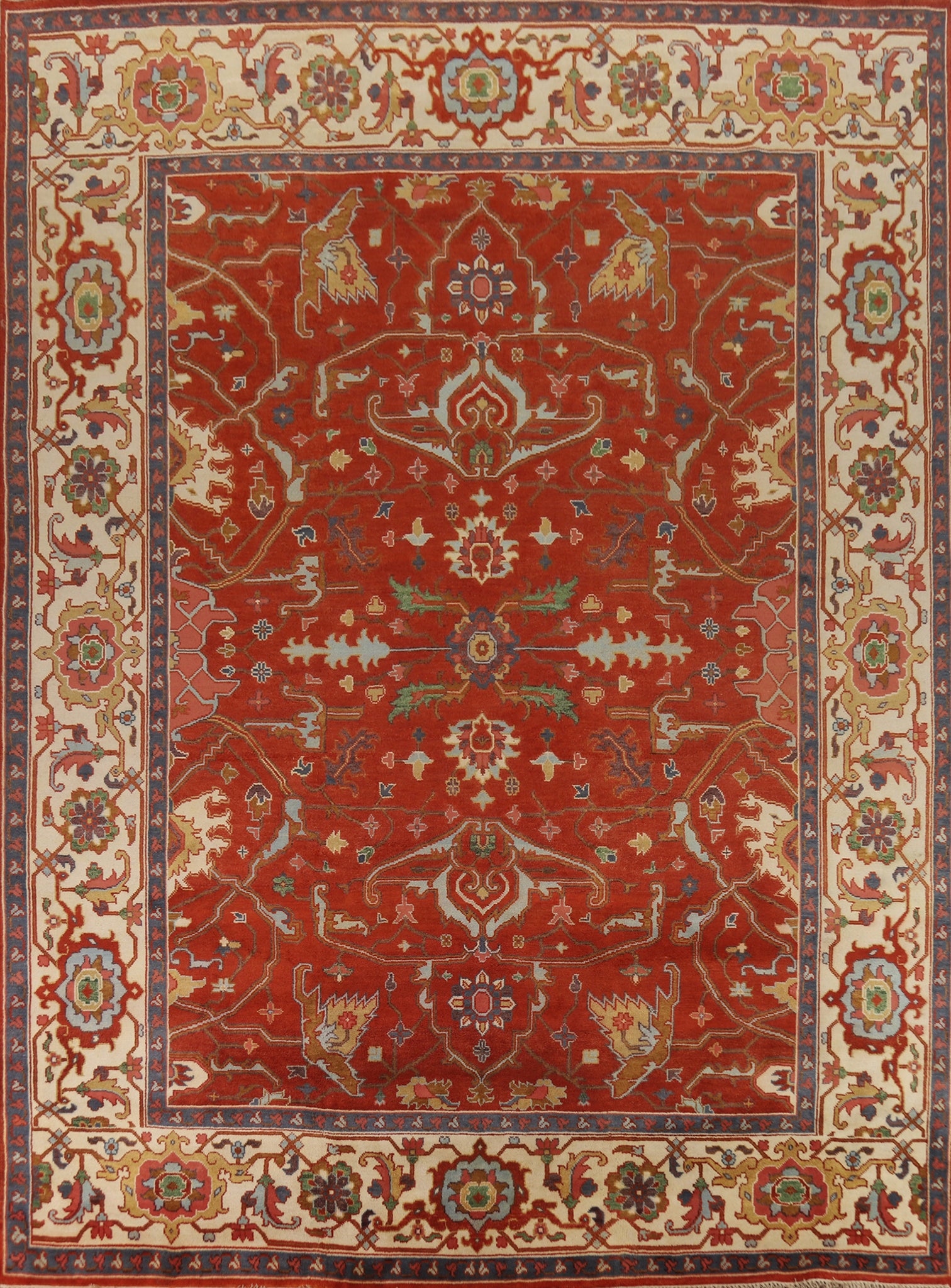 Orange Wool Heriz Serapi Oriental Large Rug 12x15