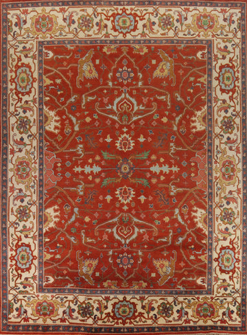 Orange Wool Heriz Serapi Oriental Large Rug 12x15