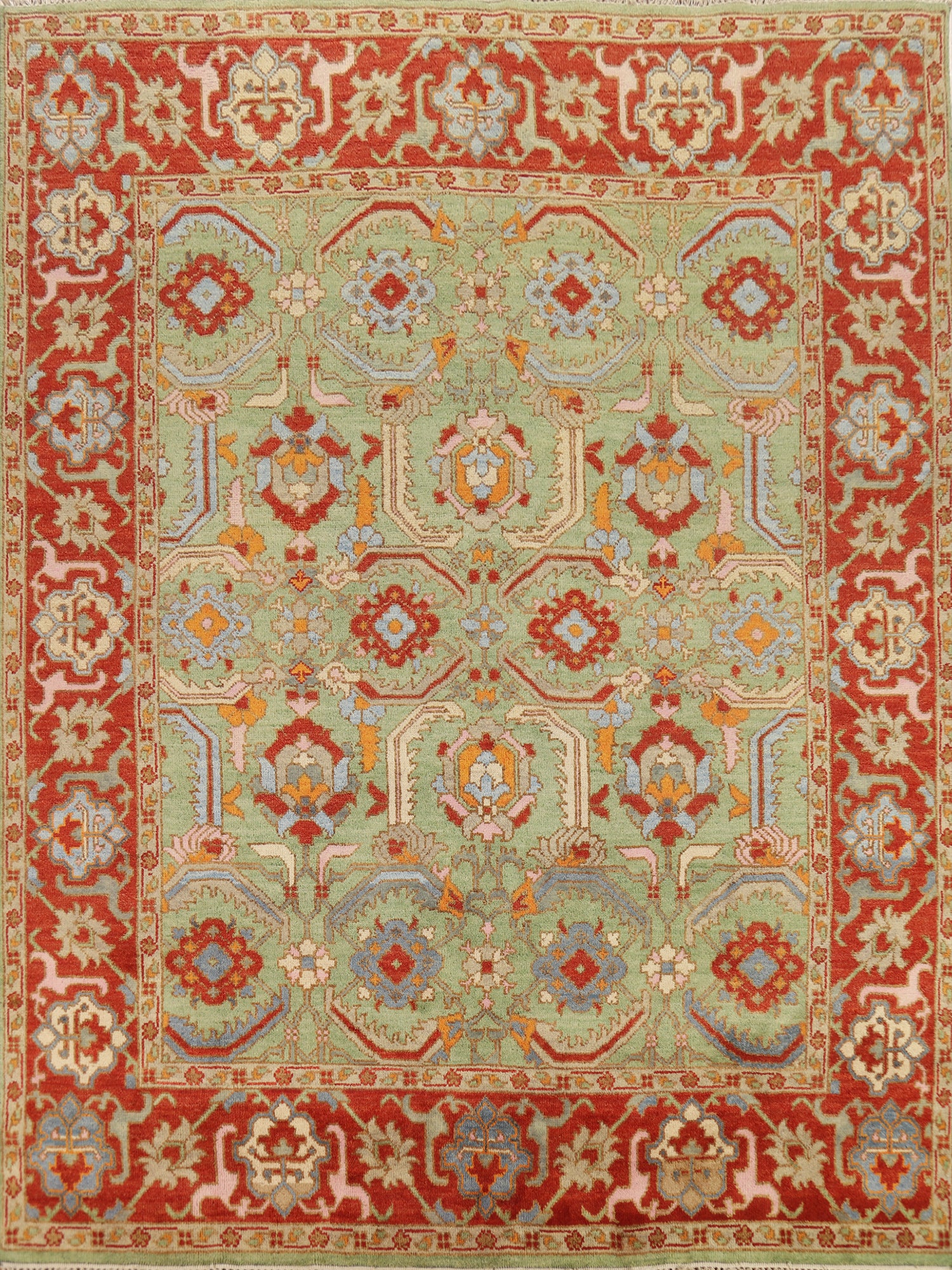 Green Wool Heriz Serapi Oriental Area Rug 8x10