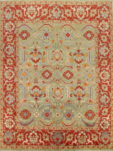 Green Wool Heriz Serapi Oriental Area Rug 8x10