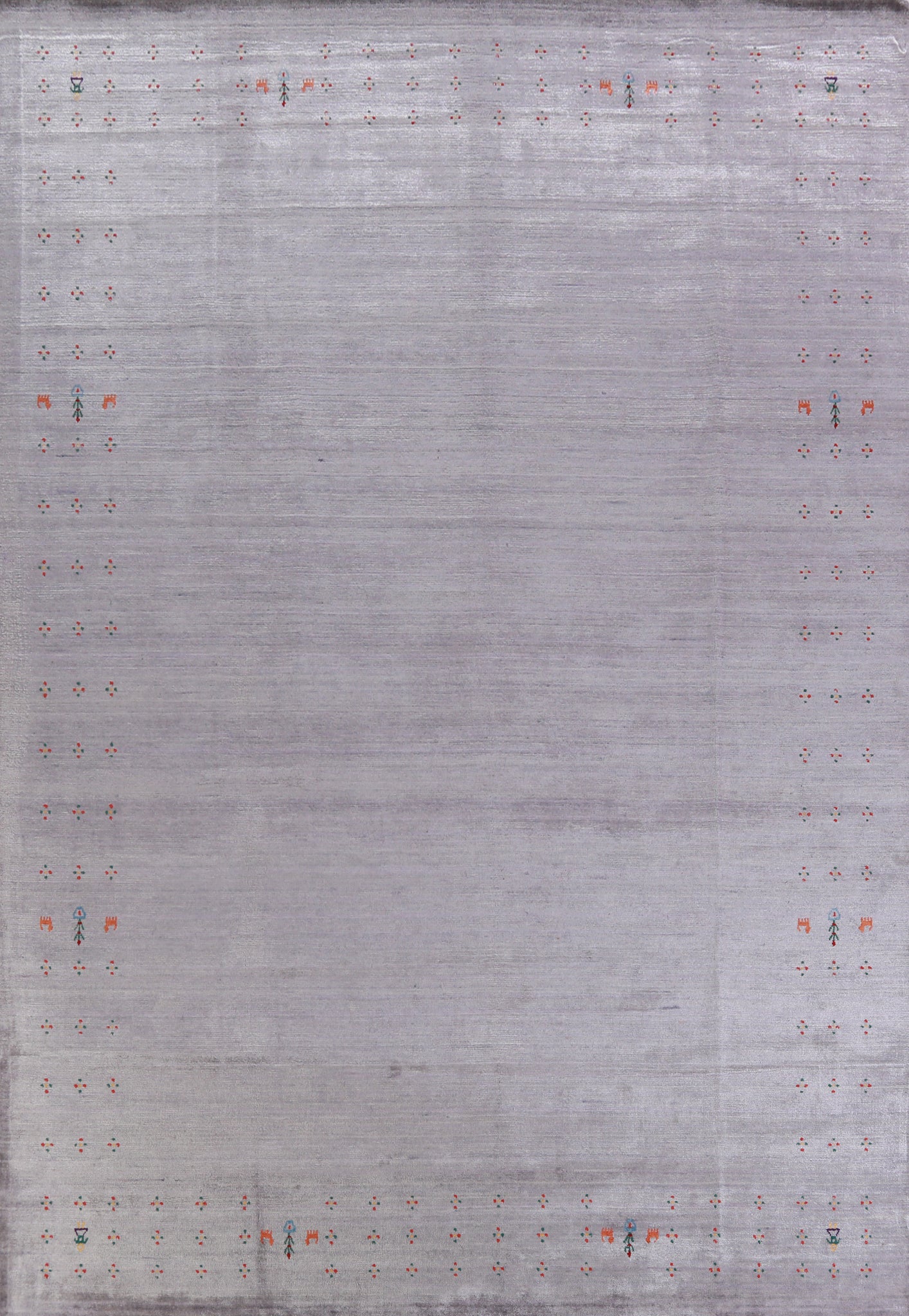 Light Purple Gray Wool Gabbeh Indian Area Rug 9x12