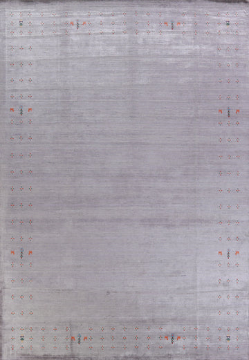 Light Purple Gray Wool Gabbeh Indian Area Rug 9x12