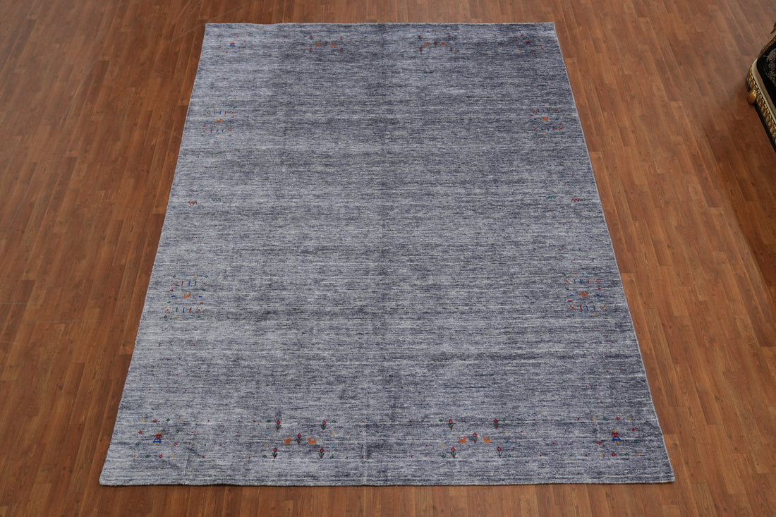 Slate Wool Handmade Gabbeh Indian Area Rug 9x12