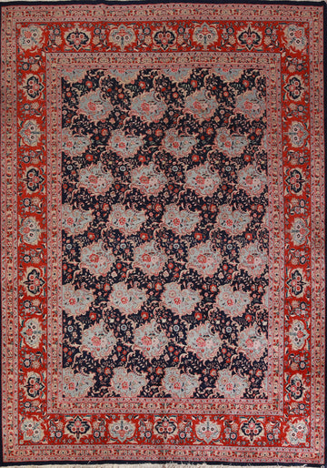 Vegetable Dye Dark Blue Floral Bidjar Persian Area Rug 10x13