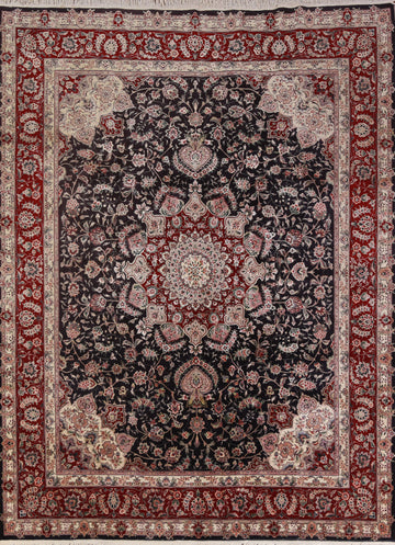 Vegetable Dye Dark Blue Tabriz Chinese Area Rug 8x10
